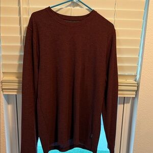 Eddie Bauer Maroon Waffle Style Shirt Men’s Size L Warm Layering Cabincore